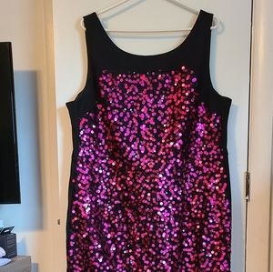 Super fun hot pink Avenue sequined dress 18/20 💓